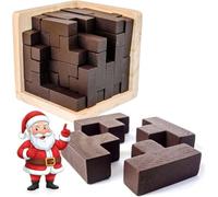 Rompicapo Adulti Legno 3D - Puzzle 3D in Legno con 54 Pezzi a Forma di T, Gioco di Logica e Sfida Intellettuale per Adulti e Bambini 6+, Cubo 7 cm, Idea Regalo Originale di Sharp Brain Zone