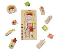 Rompicapo delle mie parti del corpo per bambini piccoli, ragazzi e ragazze, puzzle Montessori di anatomia in legno per bambini di età 3-5 anni, gioco educativo sul corpo umano, giocattolo cognitivo