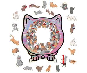 Rompicapo In Legno Giocattoli Con La Forma Di Un Gatto