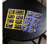 Rompicapo in Metallo, Giocattolo Educativo e Impegnativo, 16 Pezzi Test Intelligenza Enigmi Metallo, per Bambini Adolescenti Adulti Casa Scuola Viaggio