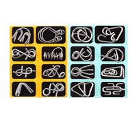 Rompicapo Metallici Per Bambini Giochi, Anello Interbloccato da Sbloccare 16 Pezzi, Rompicapo Mentale in Filo Metallico, Per Casa Festa Serata Di Giochi Classe Ragazzi Ragazze Studenti Adulti