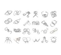 Rompicapo Metallo, 24 Pezzi Metallo Rompicapo Set, Giochi Rompicapo Gioco Intelligenza, Educativi IQ Test, Classico Rompicapi Perfetto Classico, Puzzle Educativo Intelligenza per Adulti e Bambini