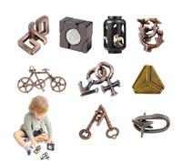 Rompicapo Metallo, HOVCEH 9 Pezzi 3D Magic Unlock Rompicapi per Adulti e Ragazzi, Rompicapo in Metallo IQ Giochi di Puzzle Idea Regalo per Tutte le Età