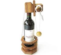 ROMPICAPO per BOTTIGLIA con CAVATAPPI. Gioco puzzle in legno massello eco-responsabile di difficoltà 3/6. Marca Le Délirant®,un’idea regalo originale per Natale. Lucchetto accessorio per vino.