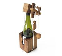 ROMPICAPO per BOTTIGLIA sfere e anelli. Gioco Puzzle in legno massiccio eco-responsabile alle norme CE, difficoltà 3/6, marchio Le Délirant, Idea regalo originale Natale, lucchetto accessorio di vino