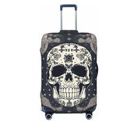 RoMuka Copertura elastica per bagagli a spirale spaziale cosmica, adatta per bagagli da 45,7 cm a 81,3 cm, Yoga del cranio e fiore, XL