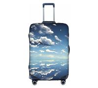 RoMuKa Escort da viaggio con cielo blu e nuvole bianche, protezione squisita, copertura altamente elastica, perfetta per valigie da 45-81 cm, rendendo il viaggio più confortevole, bianco, Medium