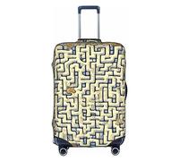 RoMuKa Escort da viaggio con mappa del tesoro del labirinto, protezione squisita, copertura altamente elastica, perfetta per valigie da 45,7 a 81,7 cm, rendendo il viaggio più confortevole, bianco,