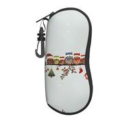 RoMuka Graziosi gufi natalizi su un ramo ultra leggero e comodo custodia per occhiali (verticale) custodia protettiva per occhiali, nero, taglia unica
