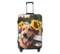 RoMuKa Simpatico cane girasole viaggio escort, protezione squisita, copertura altamente elastica, perfetta per valigie da 45-81 cm, rendendo il viaggio più confortevole, bianco, Medium