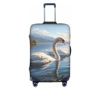 RoMuKa White Swan On The Lake Journey Escort, protezione squisita, copertura altamente elastica per valigie, perfetta per valigie da 45-81 cm, rendendo il viaggio più confortevole, bianco, Large