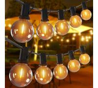 Romwish Catena luminosa a LED per esterni, 9 m, per esterni, con 10+1 lampadine LED G40, IP44, impermeabile, giardino, balcone, terrazza, matrimoni, feste