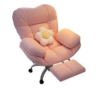 Romyqpipy Comoda Poltrona Reclinabile per Computer con Poggiapiedi, Sedia Da Scrivania Girevole Reclinabile con Schienale Alto A 130° E Sedile Largo, Poltrona Relax per Scrivania per Camera Da Letto