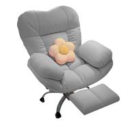 Romyqpipy Comoda Poltrona Reclinabile per Computer con Poggiapiedi, Sedia Da Scrivania Girevole Reclinabile con Schienale Alto A 130° E Sedile Largo, Poltrona Relax per Scrivania per Camera Da Letto