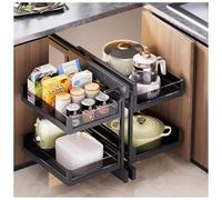 Romyqpipy Organizer per Armadietto Estraibile con 4 Cestelli, Ripiano Estensibile per Armadio per Cucina Domestica, Universale per Sinistra E Destra, Installazione Inferiore