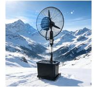 Romyqpipy Ventilatore con Nebulizzatore Acqua, con Serbatoio da 42l E Ruote, Ventola Di Raffreddamento Con Piedistallo Esterno a 3 Velocità per Garage, Magazzino, Officina