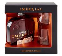 Ron Barceló Imperial - Idea Regalo, 2 Bicchieri da Degustazione e 1 Bottiglia di Rum Ambrato da 700 ml, Invecchiato Naturalmente fino a 10 anni, Rum Dominicano Pluripremiato