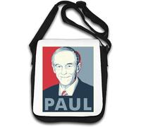 Ron Paul - Borsa a tracolla in stile pop art, colore: Bianco