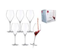 RONA SWAN - Set di 6 bicchieri da vino rosso con manico lungo, 700 ml | Set di bicchieri da vino in cristallo, senza piombo ed elegante, set regalo di grandi calici da vino, alta trasparenza