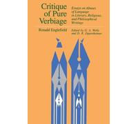 Ronald Englefield Critique of Pure Verbiage (Tascabile)