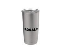 Ronald - Targhetta per nome, piccola, con testo bianco, personalizzabile Bicchiere termico in acciaio inox doppia parete