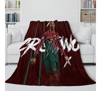 Ronaldo Coperta Flanella Stampata 3D - Calcio Coperta Morbida Regalo Compleanno Per Sorella Fratello Nipote Collega - Divano Letto Culla Decoro 70x80inch(180x200cm)