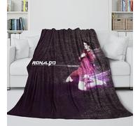 Ronaldo Coperta Flanella Stampata 3D - Calcio Coperta Morbida Regalo Compleanno Per Sorella Fratello Nipote Collega - Divano Letto Culla Decoro 50x60inch(127x152cm)