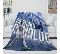 Ronaldo Coperta Soffice - Calcio Coltre Regalo Compleanno Per Figlio/figlia/nipote/nipotina/amico - Coltre Accogliente Come Un Abbraccio in Una Coperta 80x90inch(200x230cm)