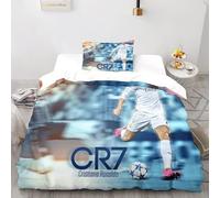 Ronaldo Set Copripiumino 3D Stampato Moderno Ragazzo Trapunta Set Copripiumino Per Bambini Copripiumino Con Federe Per Letto Single（135x200cm）