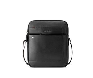 RONCATO Alaska Borsello Tracolla Uomo in Vera Pelle - Borsa a Spalla Elegante e Resistente, 23x27x6 cm, Tracolla Regolabile, Tasche Multiple - Nero