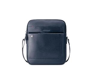 RONCATO Alaska Borsello Tracolla Uomo in Vera Pelle - Borsa a Spalla Elegante e Resistente, 23x27x6 cm, Tracolla Regolabile, Tasche Multiple - Blu Navy