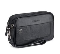 RONCATO Alaska pochette uomo vera pelle con zip Nero
