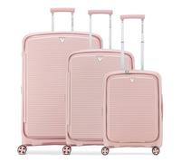 Roncato Arcade DLX 4 ruote Set di valigie 3 pezzi con piega di espansione rosa
