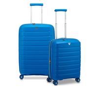 Roncato B-Flying 4 ruote Set di valigie 2 pezzi con piega di espansione blu