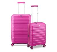 Roncato B-Flying 4 ruote Set di valigie 2 pezzi con piega di espansione rosa