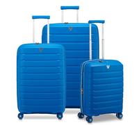 RONCATO B-FLYING Set 3 valigie trolley Grande Medio e Cabina Espandibili 4 Ruote, Rigidi con Chiusura TSA - Blu Cobalto