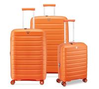 RONCATO B-FLYING Set 3 valigie trolley Grande Medio e Cabina Espandibili 4 Ruote, Rigidi con Chiusura TSA - Apricot Orange