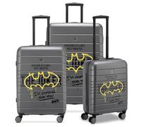 RONCATO DC COMICS Set 3 Valigie Trolley | Grande, Medio e Cabina | Rigido, 4 ruote, con sistema di chiusura TSA - Batman