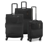 RONCATO METROPOLITAN Set valigie trolley Grande, Medio e Cabina, con sistema di chiusura TSA, Espandibile con zip, morbido - Nero