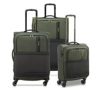 RONCATO METROPOLITAN Set valigie trolley Grande, Medio e Cabina, con sistema di chiusura TSA, Espandibile con zip, morbido - Verde Militare