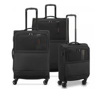 RONCATO METROPOLITAN Set valigie trolley Grande, Medio e Cabina, con sistema di chiusura TSA, Espandibile con zip, morbido - Nero