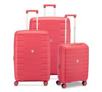 RONCATO SKYLINE 2.0 Set 3 Valigie Trolley | Grande, Medio e Cabina | Rigido, 4 ruote, Espandibile con zip - Radiant Red