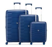 Roncato Skyline 2.0 4 ruote Set di valigie 3 pezzi con piega di espansione blu