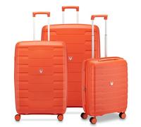 RONCATO SKYLINE 2.0 Set 3 Valigie Trolley | Grande, Medio e Cabina | Rigido, 4 ruote, Espandibile con zip - Arancio