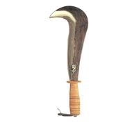 RONCOLA SOLITA IN ACCIAIO FORGIATO MANICO CUOIO LAMA 28cm ANGELO B.