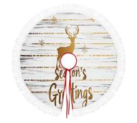 Ronde Noël Tree Skirt,Silhouette Cerf Couverture Décorative D'Arbre,Couverture De Sapin De Vacances,Jupe D'Arbre De Noel Or Pour La Maison