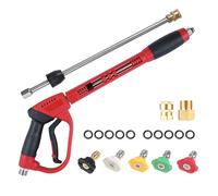 Rondella 5000 PSI Potente Lavaggio 40 "Lunghezza 1 4" Quick Connect M22 Tubo Dell'acqua Connettore 5pcs Ugello Suggerimenti 0 15 25 40 Modalità sapone Blocco grilletto di sicurezza