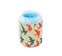 Rondella a forma di rondine rossa e blu, riutilizzabile, con spazzola in silicone morbido, essenziale per tutti i proprietari di animali domestici, per cani di piccola e media taglia