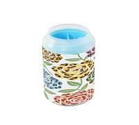 Rondella a forma di zampa di rosa leopardata colorata, riutilizzabile, con spazzola in silicone, morbida, essenziale per tutti i proprietari di animali domestici per cani e razze di gatti di piccola