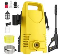 Rondella ad alta pressione 1000 W, pressione: max. 50 bar, portata: 5,0 l/min, ugello girevole 0-160°, filtro dell'acqua, tubo di scarico da 10 m + tubo di ingresso da 2 m, flacone spray in schiuma